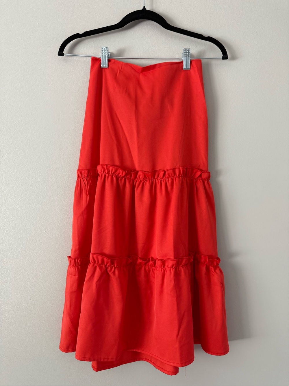 Bright orange Ruffle Knot-Front Dress - Picture 4 of 4